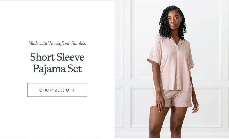 short sleeve pajama set 20% off