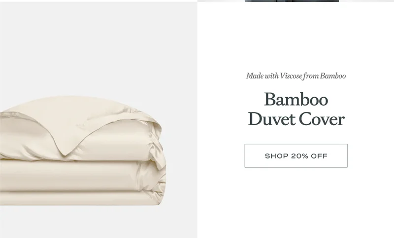 bamboo duvet cover 20% off