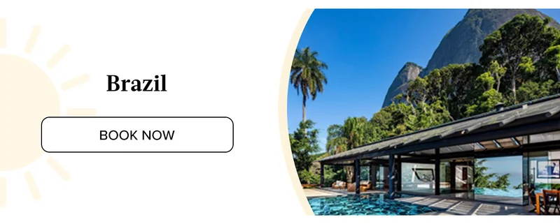 Stay between rainforest and ocean in a modern mountainside haven in Brazil.