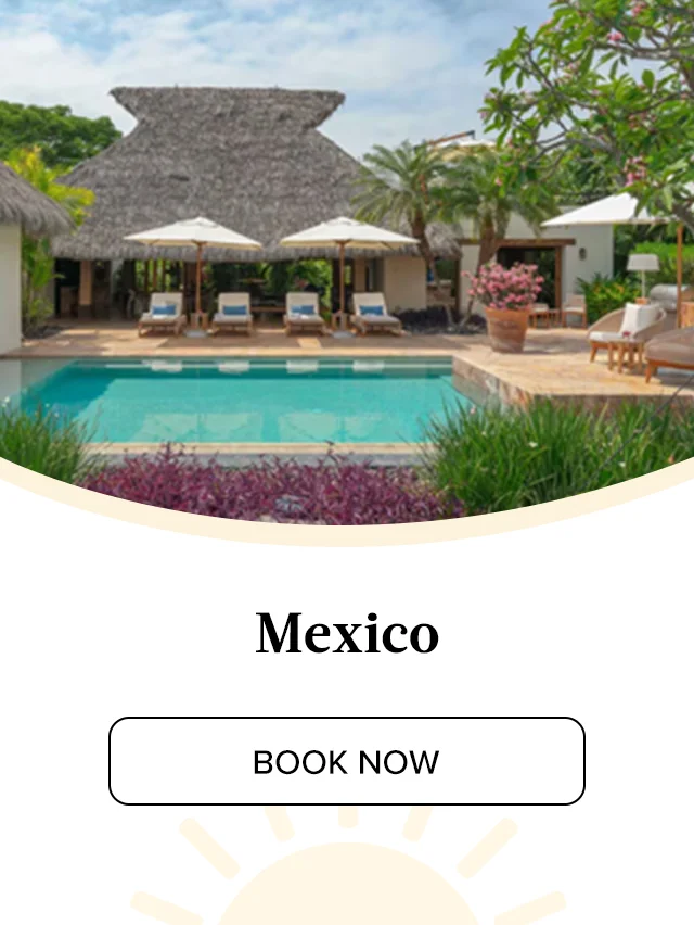Relax in a vacation rental with lush gardens in Mexico.