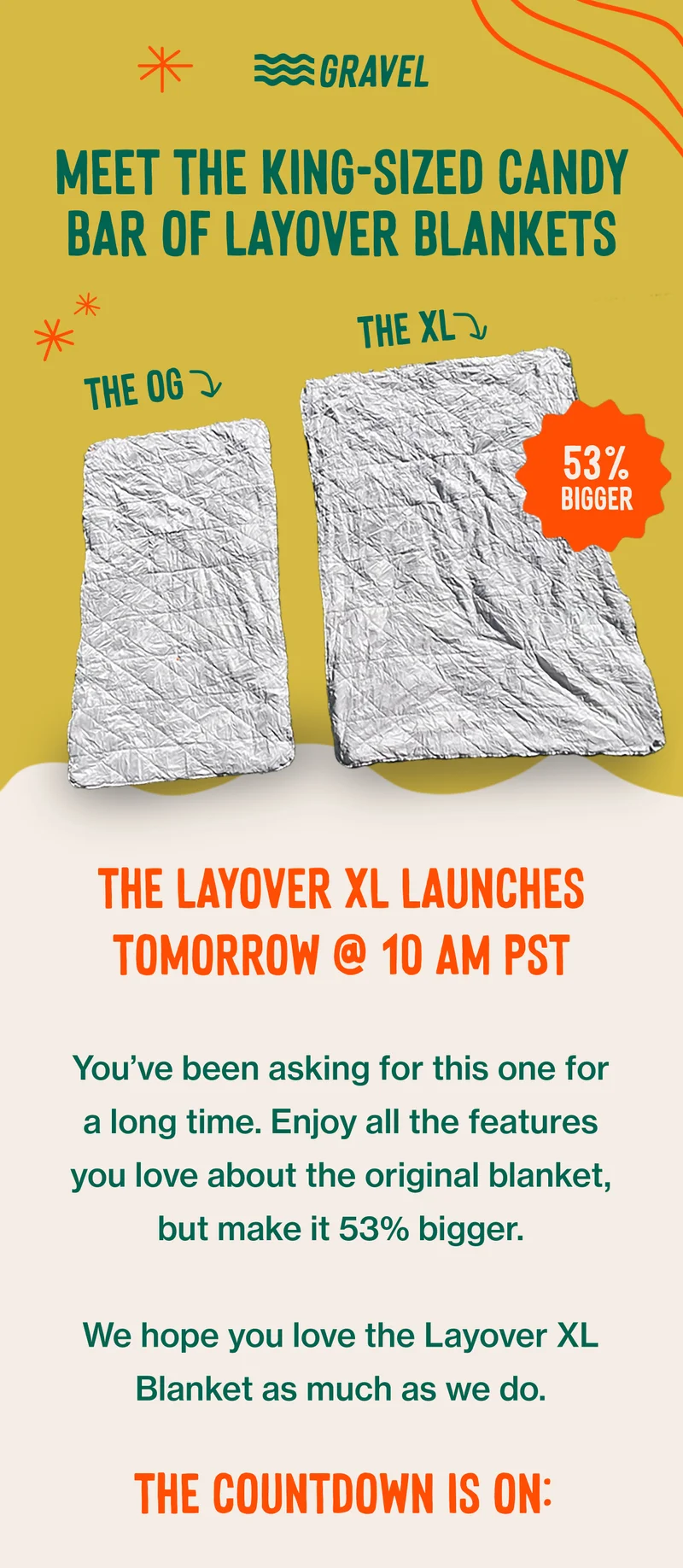 The Layover XL launches tomorrow