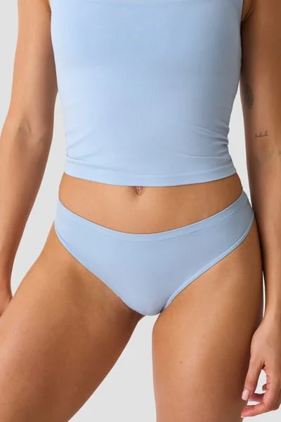 Image of Smooth Seamless Thong 2-Pack Fainting Blue