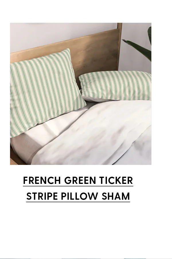 Shop French Green Ticker Pillow Sham
