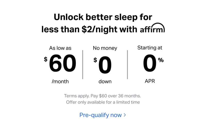 Unlock better sleep for  less than $2/night with Affirm