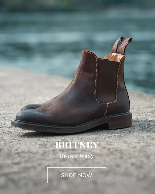 Britney R Chelsea Boot in Brown Waxy Commander
