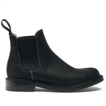 Britney R Chelsea Boot in Black Waxy Commander