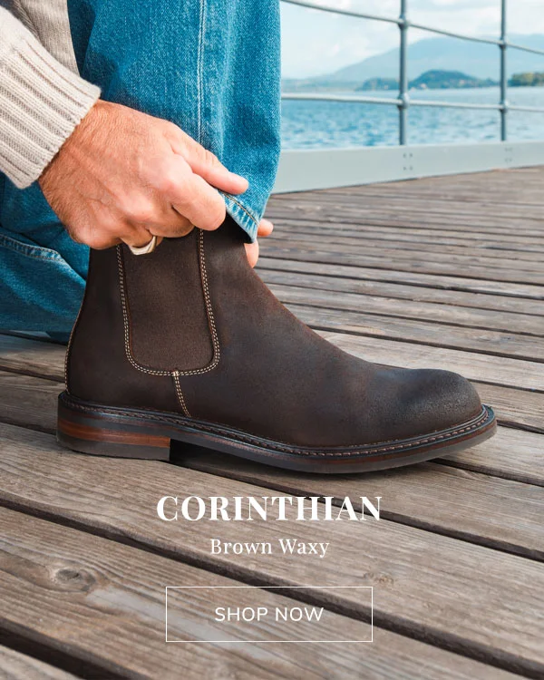 Corinthian R Chelsea Boot in Brown Waxy Commander