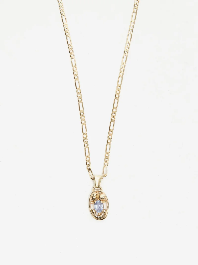 Image of Alec Doherty Oval One Pendant Necklace - Gold/Saphire