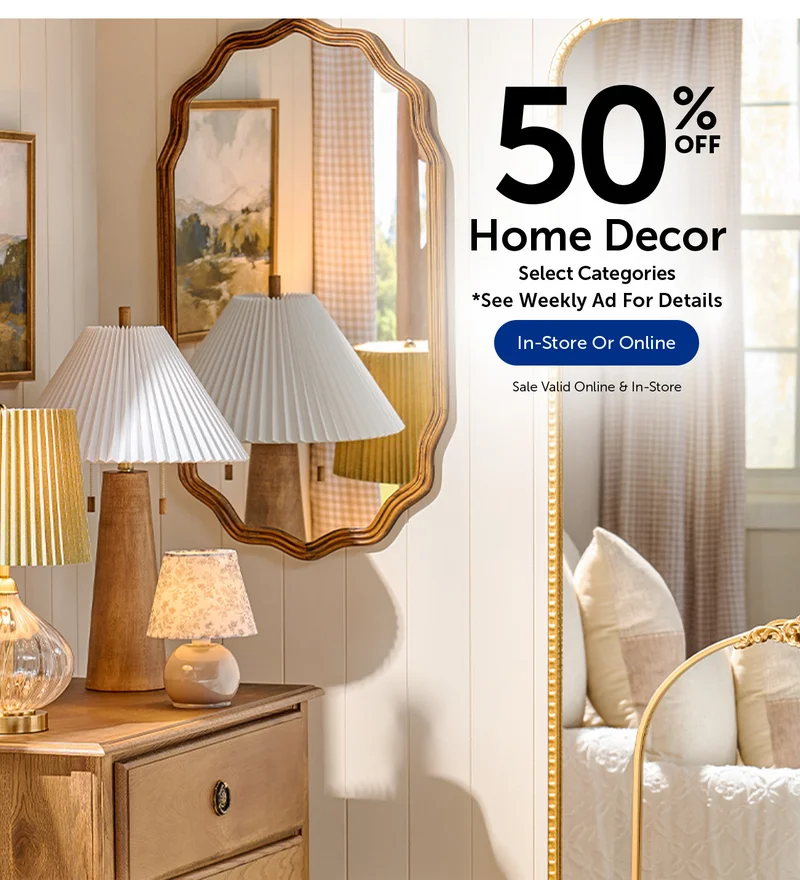 50% Off Home Decor - Select Categories