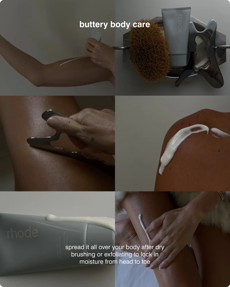 buttery body care - spread it all over your body after dry brushing or exfoilating to lock in moisture from head to toe