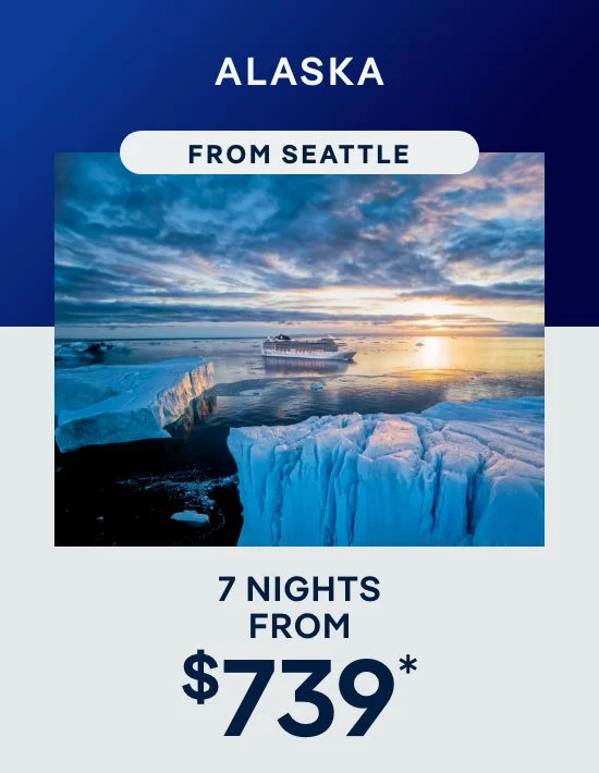 Alaska From Seattle – 7 Nights – Click to View Cruises & Book Now