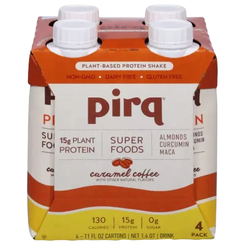 Image of Pirq Caramel Coffee Plant Protein Shake (4 Pack)