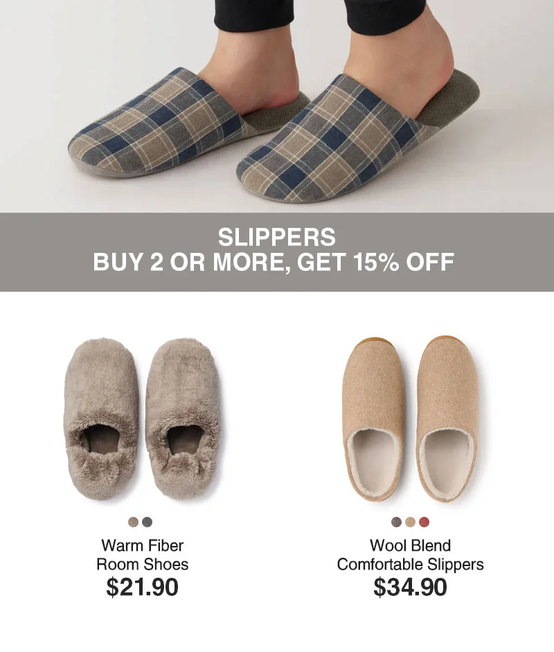 Shop 15% Off Slippers When You Buy 2 or More