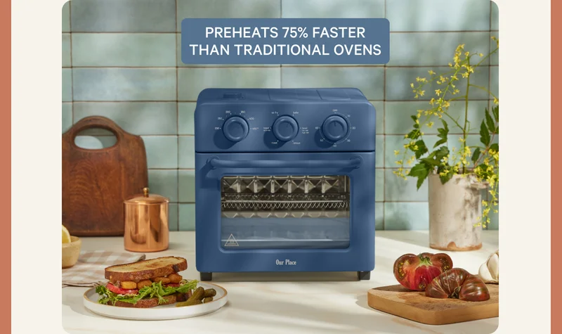 PREHEATS 75% FASTER THAN TRADITIONAL OVENS