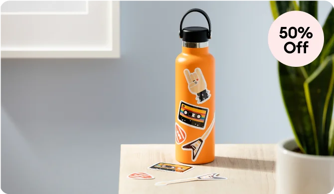50% off Waterproof stickers.