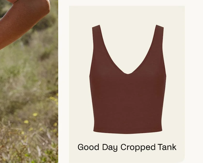Spacedye Good Day Cropped Tank in Bold Mocha Heather