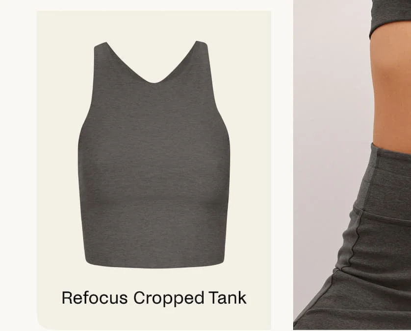 Spacedye Refocus Cropped Tank in True Gray Heather
