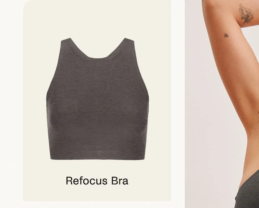 Spacedye Refocus Bra in True Gray Heather
