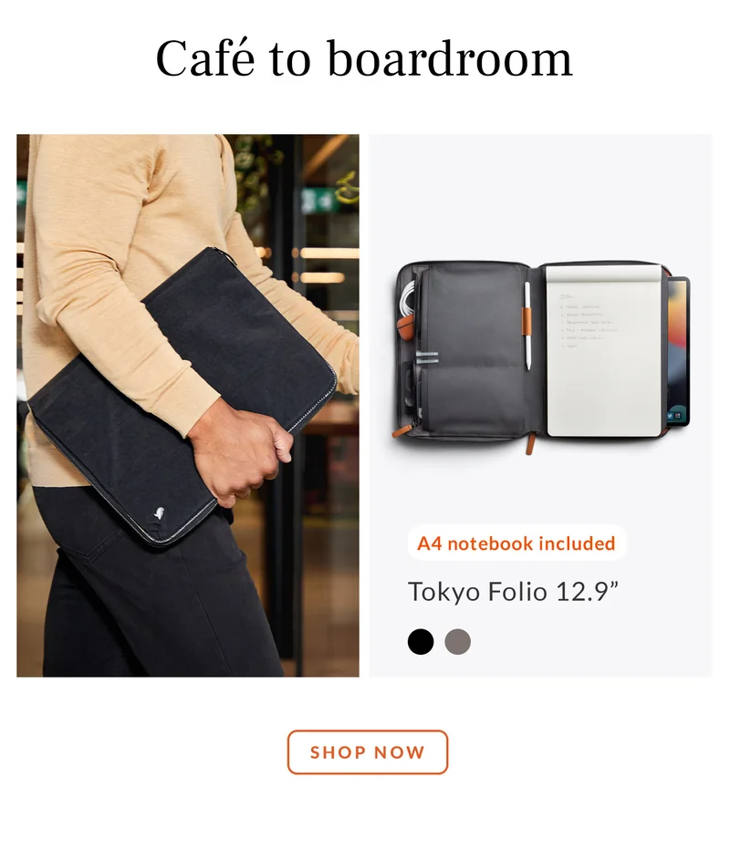 Tokyo Folio 12.9" Cafe to boardroom Bundle your digital and analog tools and work anywhere SHOP NOW