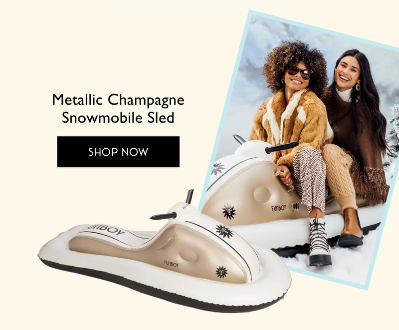 Metallic Champagne Snowmobile Sled