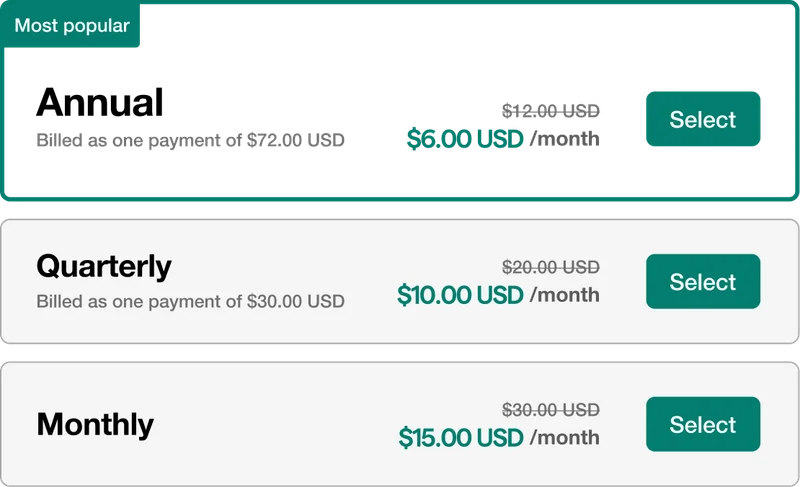 Pricing (USD)