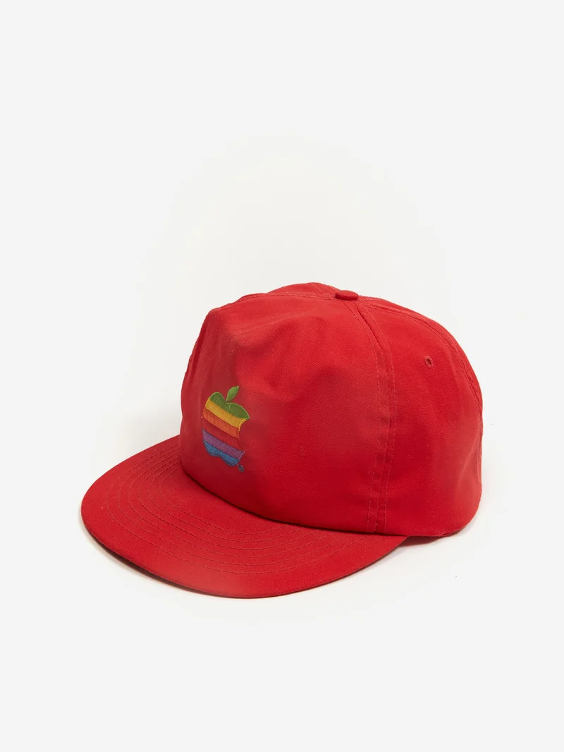 Image of Unified Goods Late 80's Apple Logo Red Strapback Cap