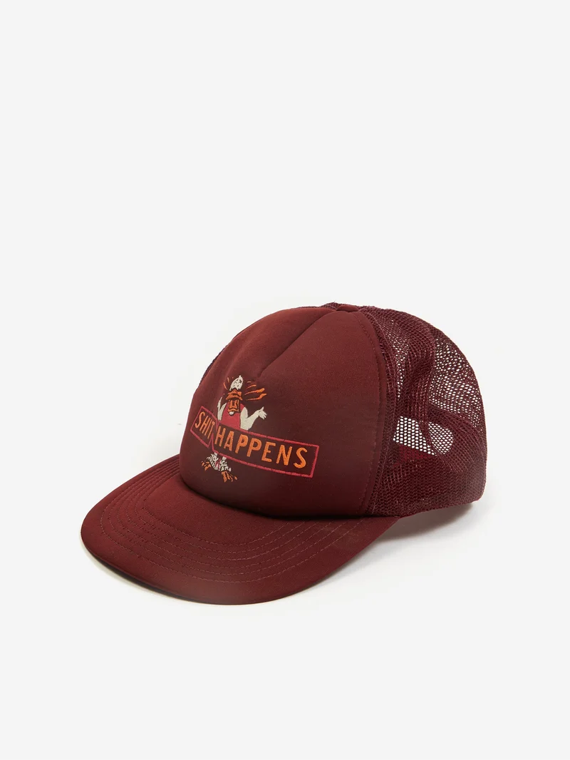 Image of Unified Goods 80's Shit Happens Mesh Trucker Cap
