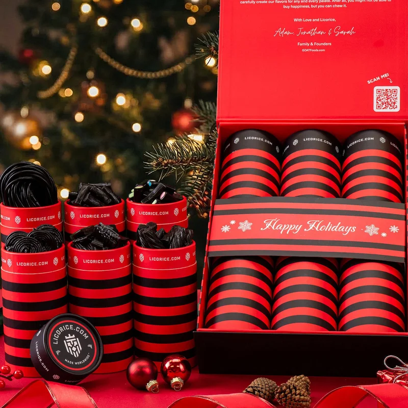 Image of 6 Tube Black Licorice Lover Holiday Gift Box