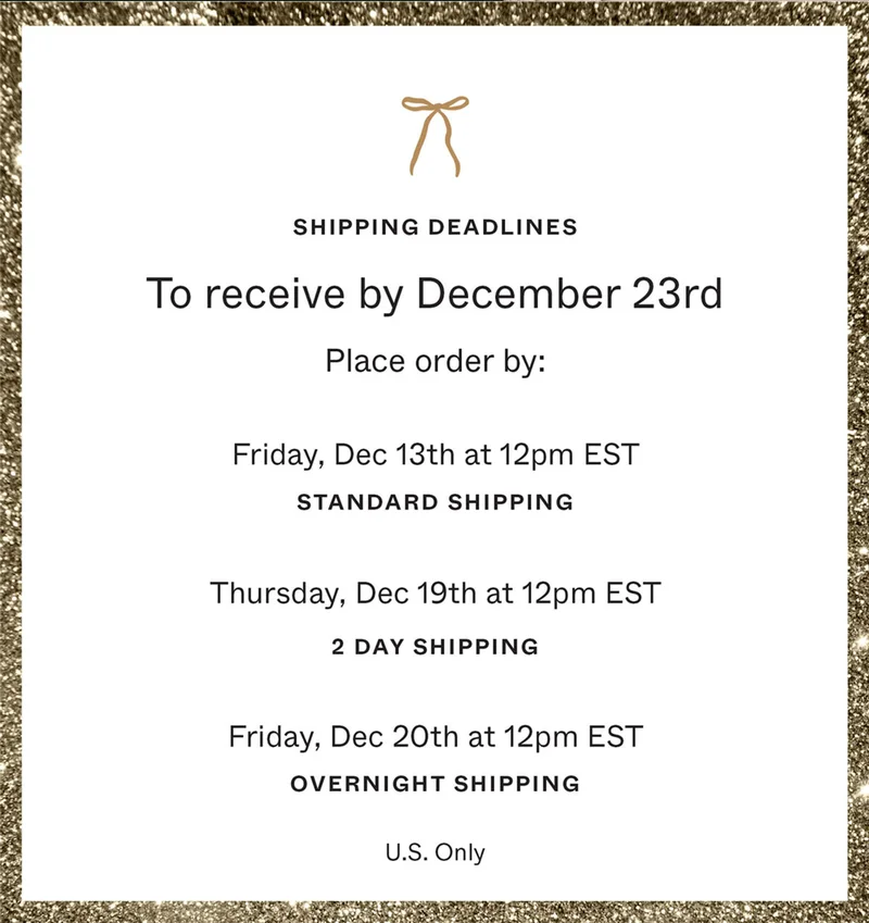 Shipping Deadlines