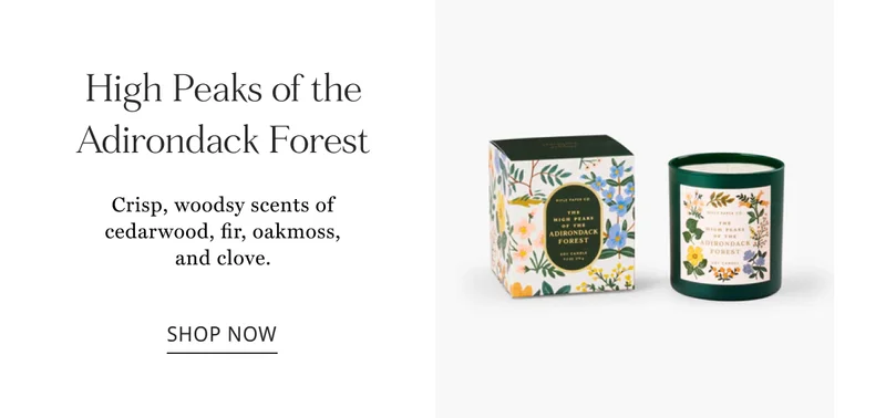 High Peaks of the Adirondack Forest Crisp, woodsy scents of cedarwood, fir, oakmoss, and clove. shop now