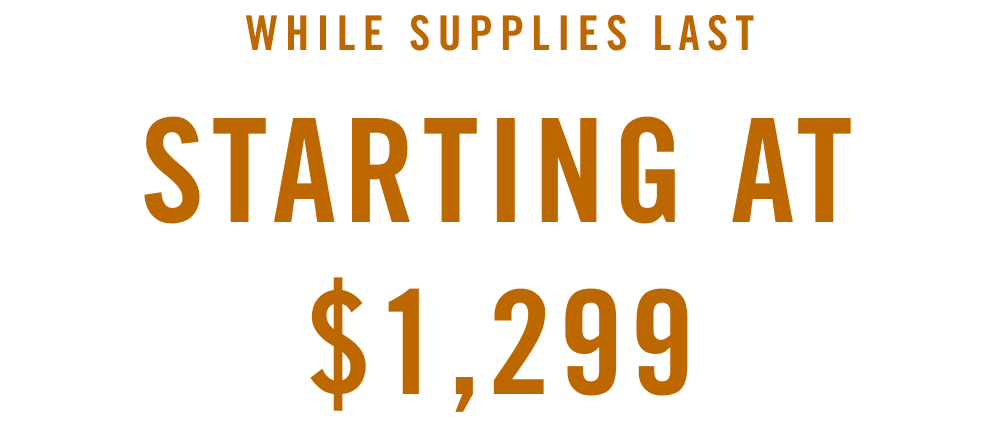 Labor Day Deal: Starting at $1299