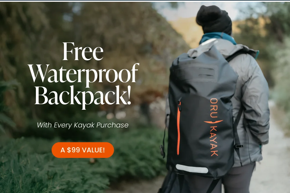 Free waterproof backpack with kayak purchase Free waterproof backpack with kayak purchase