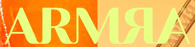 ARMRA logo on a warm orange and golden background.