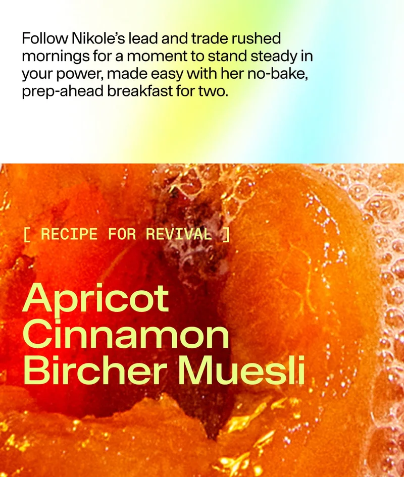 Text encouraging calm mornings with an easy, no-bake prep-ahead breakfast.