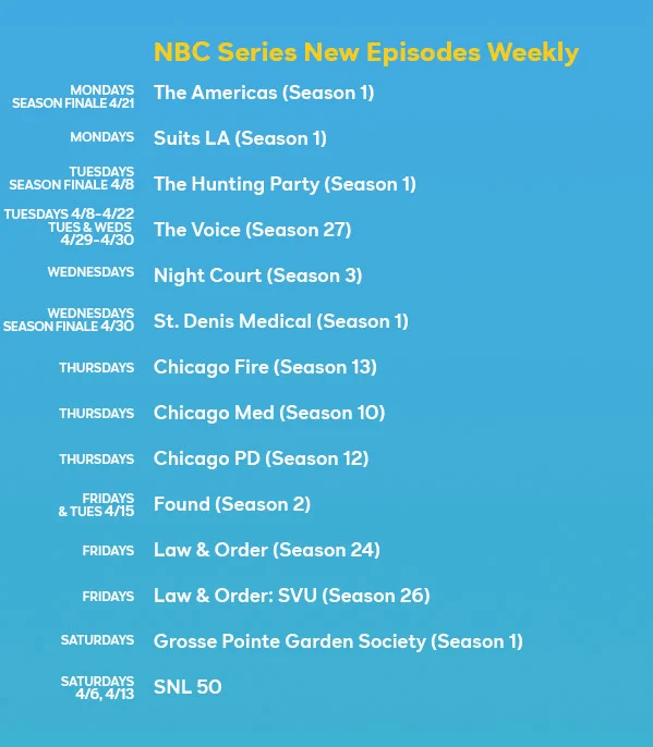 Streaming in April