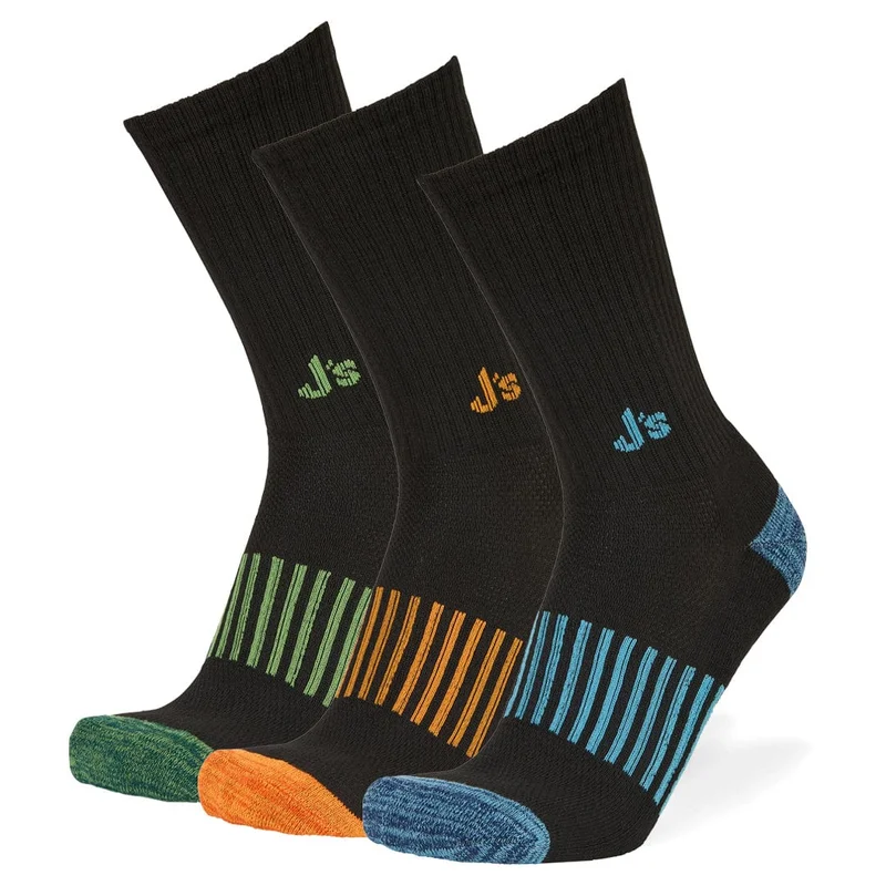 Image of J's Athletic Crew 3 Pack - Black/Assorted