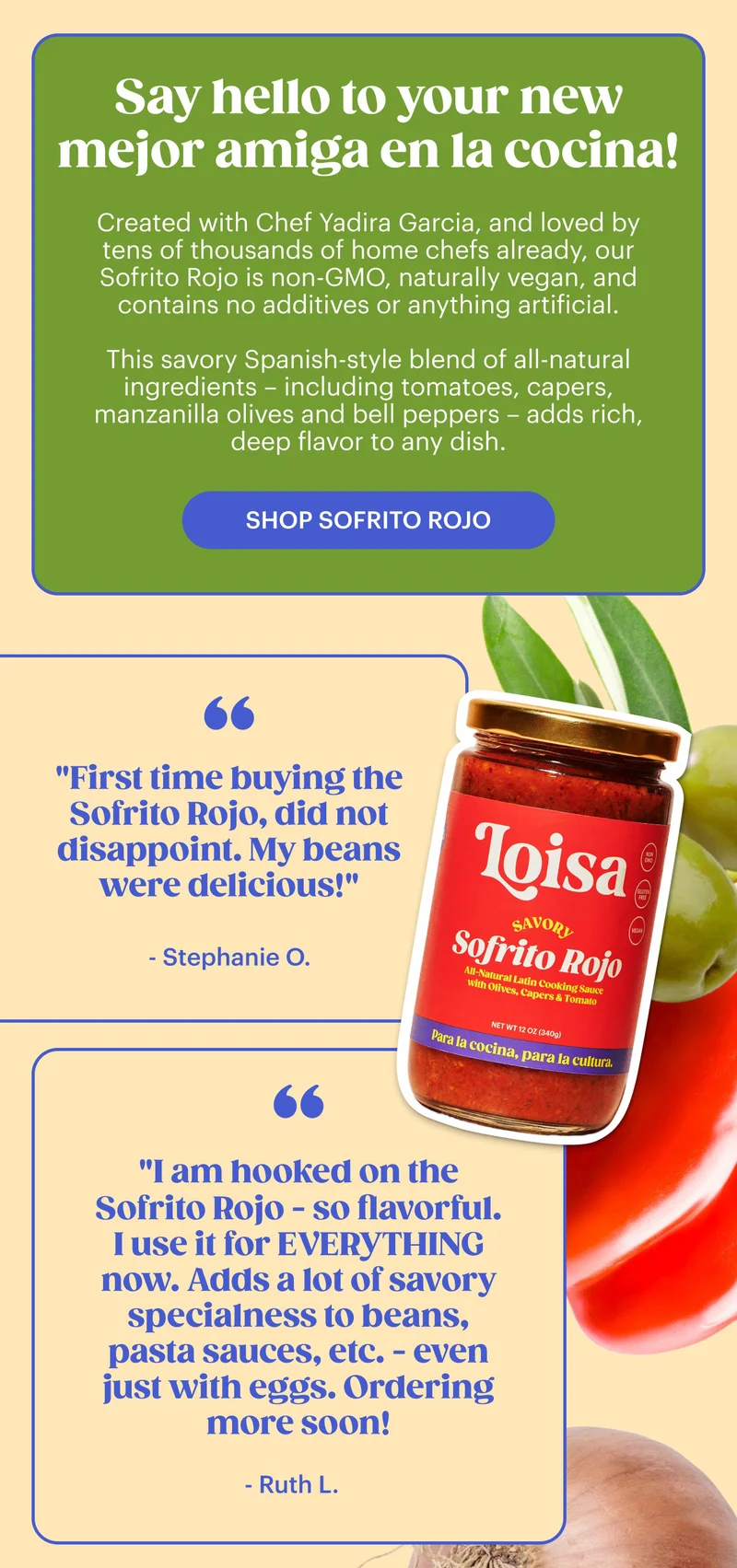 Say hello to your new mejor amiga en la cocina! SHOP SOFRITO ROJO