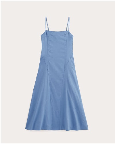 [Image]The Seamed Dress in Stretch Linen | Bluebell