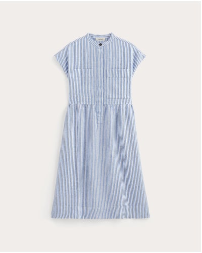 [Image]The Craft Dress in Linen | Bluebell / Bone