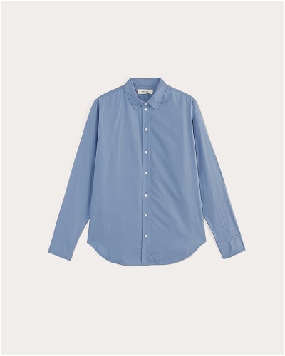 [Image]The Must-Have Shirt in Washable Silk | French Blue