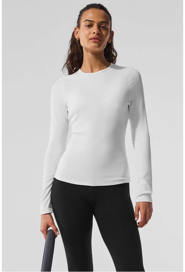 Ribbed Modal Long Sleeve - White - White / M