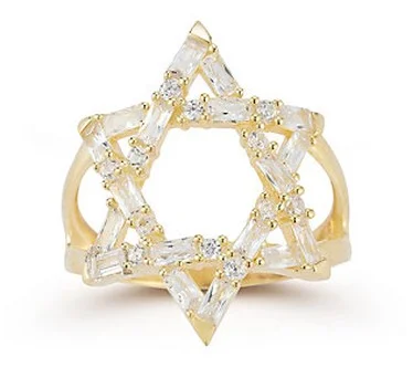 Sterlina Silver Open Work Star of David Ring  Sterling