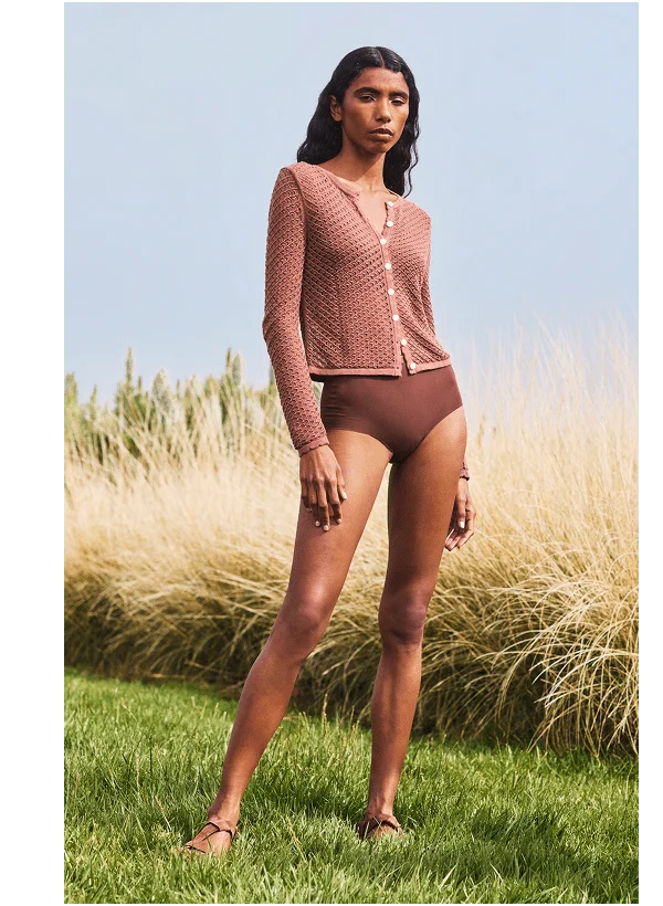 [Image]The Lace Knit Cardigan | Mocha