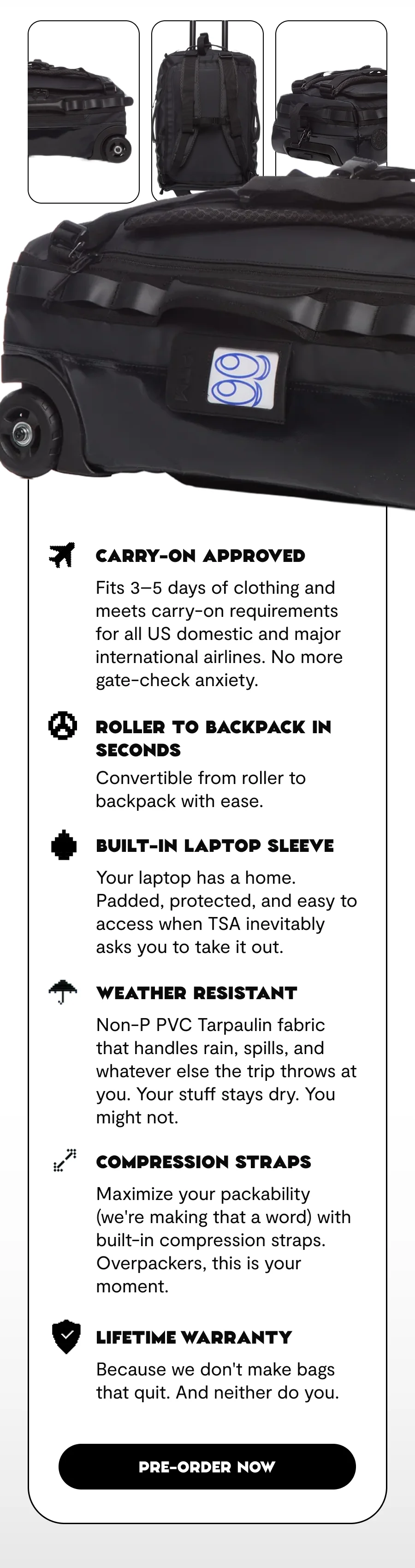New Go-Bag Roller Small - Carry On Approved