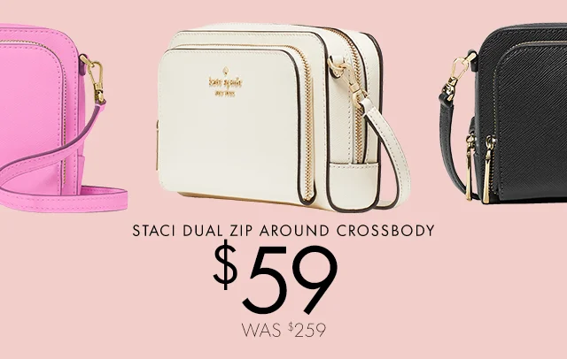 STACI DUAL ZIP AROUND CROSSBODY $59 WAS $259