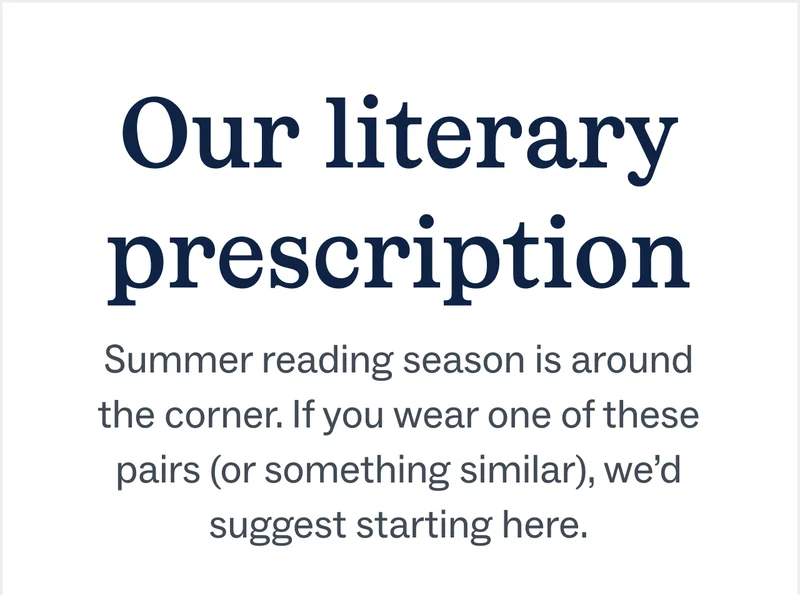 Our literary prescription