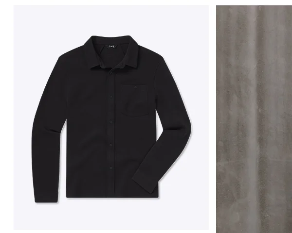 Skyline Knit Overshirt (Black)