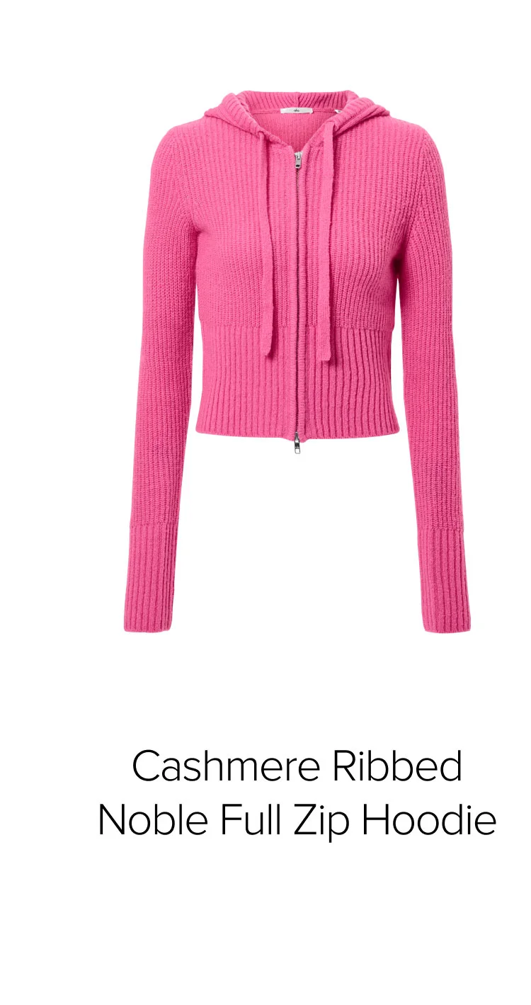 Cashmere Ribbed Noble Full Zip Hoodie