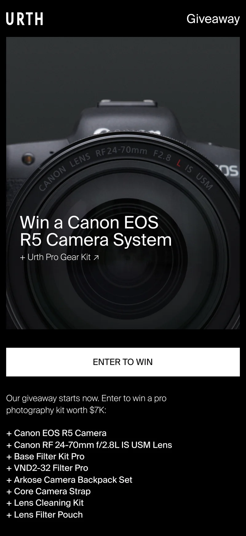 Win a Canon EOS R5 Camera