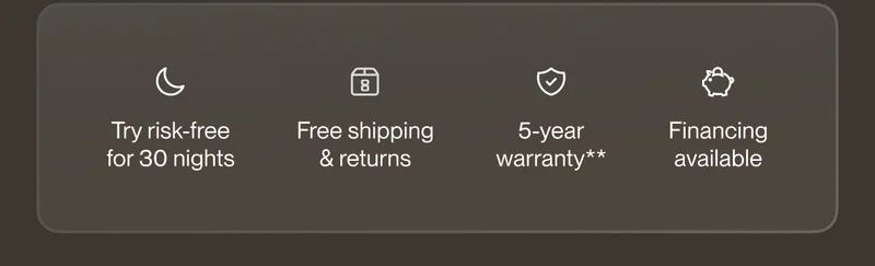 Try risk-free for 30 nights | Free shipping & returns | 5-year warranty**